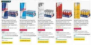 24 blikjes RedBull voor €23,99 (of €22,79)