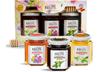 El Brezal 3 Botes de miel Flores - Naranjo - Bosque + Cuchara de miel por solo 8,95€