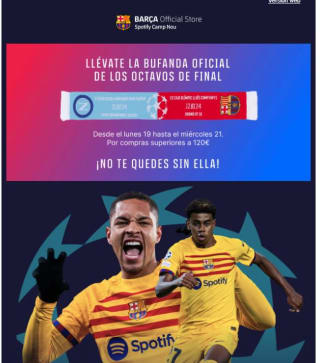 Bufanda gratis por compras de +120€