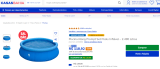 Piscina da Jilong Prompt Set Pools de 2.490 Litros - R$ 118,92