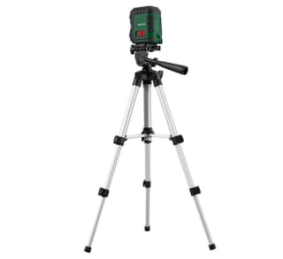 Nivel láser autonivelante de líneas cruzadas + trípode con cabezal orientable Incluye pilas por solo 19,99€