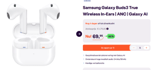 Samsung Galaxy Buds3 voor €69,95 bij Ibood