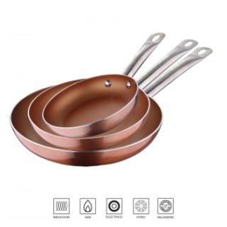 3 Sartenes Aluminio Prensado BERGNER Chef Copper Plus por 17,52€