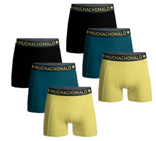 6x Muchachomalo Boxershort Solid voor €34,95 bij Ibood