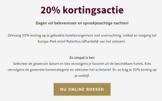 20% korting op uw hotelverblijf + toegang tot Europa-Park en/of Rulantica