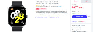 Montre connectée Xiaomi Redmi Watch 4 - écran 1,97’’ à 59,99€