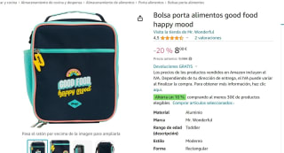 Bolsa porta alimentos good food happy mood por 7€