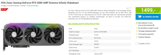 VGA Zotac Gaming GeForce RTX 5080 AMP Extreme Infinity Videokaart voor €1.499 bij Megekko