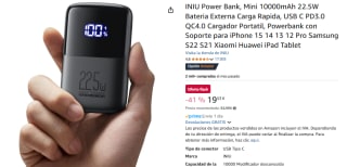 INIU Power Bank, Mini 10000mAh 22.5W Bateria Externa Carga Rapida por 19,53€