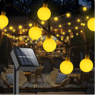 Guirnaldas Luces Exterior solar 10.8M 60 LED 8 Modos IP65 Impermeable por 9,99€