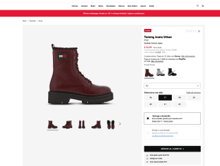 Botas Tommy Jeans Urban color granate Mujer por solo 34,99€