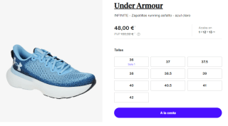 Zapatillas de Mujer Under Armour Infinite por 48€