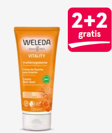 2 + 2 gratis op diverse Weleda doucheproducten bij de Etos