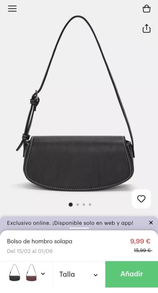 Bolso de hombro solapa por 9,99€.