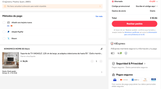 Mueble TV VASAGLE 120 cm de largo por solo 50,56€