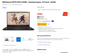 MSI Katana - Gaming Laptop - 17.3 inch nu voor €1246 bij bol.com