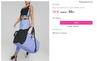 Bolsa de deporte AT ESS Barrel Puma por 19€