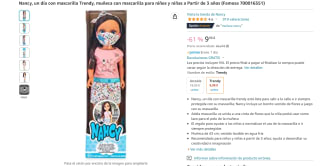 Muñeca Nancy, un día con mascarilla Trendy por 9,98€