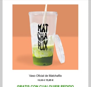 Vaso oficial gratis con todos los pedidos