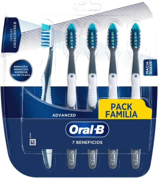Escova Dental da Oral-B, modelo Pro-Saúde com 5 unidades - R$ 36,91
