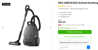 AEG 8000 serie - Stofzuiger met zak voor €263,20 bij Expert