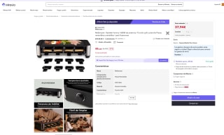 Mellerware Raclette Yummy 1400W Función grill y Plancha Placas reversibles y extraíbles 8 Personas por solo 37,94€