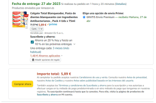 Pack 4 Uds x 75ml de Colgate Total Blanqueador por 5,89€ (1,47ud)