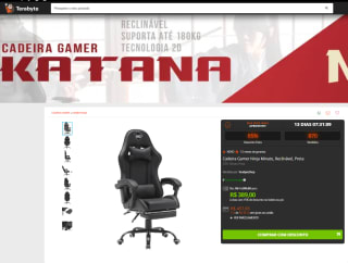 Cadeira da Gamer Ninja, modelo Minato reclinável - R$ 389