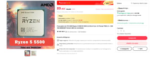 Procesador Ryzen 5 5500 por solo 89,46€