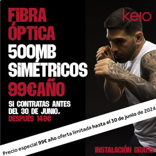 1 año de Fibra Óptica 500mb Keio por solo 99€