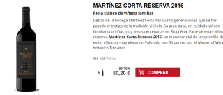 6 Botellas de Martínez Corta Reserva 2016 por 40.2€