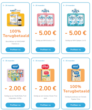 Nestlé Baby en NAN producten tot 100% terugbetaald