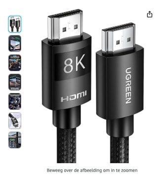 UGREEN 8K HDMI kabel 2.1 (3meter lengte) 13,16 euro