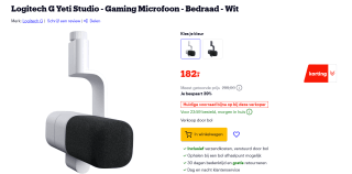 LOGITECH G Yeti Studio Wit Microfoon voor €182 bij Bol