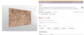 Cabecero Cama PVC Imitación Madera Clara Mandala 150x60cm por 20,50€