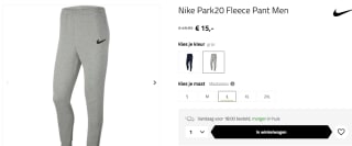 Nike Fleece Park20 Joggingbroek Heren voor €15 bij Voetbaldirect
