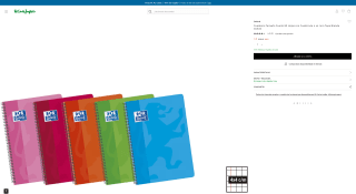 Cuaderno de 80 hojas A5 de cuadrícula 4x4 OXFORD por 1€