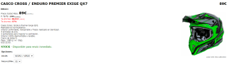Casco Cross / Enduro Premier Exige QX2 por 89€