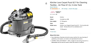 Kärcher Sproeireiniger extractie voor textielreiniging voor €385,99 bij Amazon
