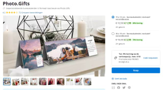Gepersonaliseerde bureaukalender vanaf €1,99 bij Photo.Gifts via Groupon België