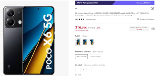 Poco X6 5G de 8GB/256GB por 196€