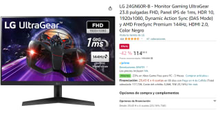 Monitor Gaming UltraGear 23.8 pulgadas FHD LG 24GN60R-B por 114.66€