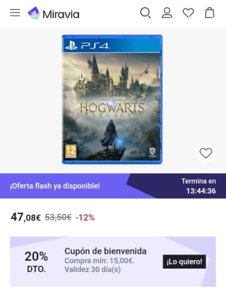 Hogwarts Legacy PS4 por 37,66€