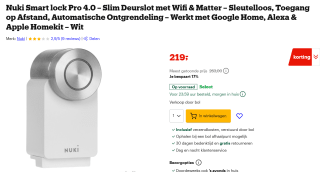 Nuki Smart Lock Pro - Wit voor €219 bij Bol