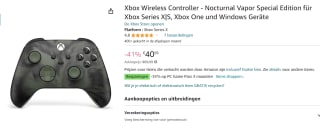 Xbox Draadloze Controller - Nocturnal Vapor Special Edition voor €40,99 bij Amazon DE