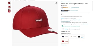 Gorra para Hombre Marca Levi's Mid Batwing Flexfit roja o negra por 11,95€