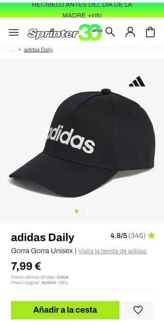 Gorra Adidas Daily por 7,99€.