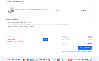 ILIFE G9 Pro Robot Aspirador + Estación de Autovaciado 3000Pa Autonomía 100min Bolsa Polvo de 2.5L por solo 129€