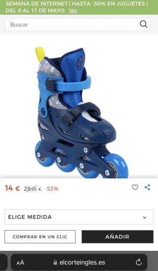 Patines en linea infantiles a muy buen precio por 14€