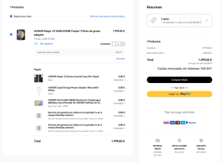 Honor MAGIC V2 + cargador 66W + Funda por 1,399€